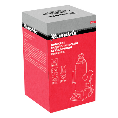 Домкрат гидравлический бутылочный, 12 т, h подъема 230-465 мм Matrix купить в Москве с доставкой по всей России | ProtosMarket.ru