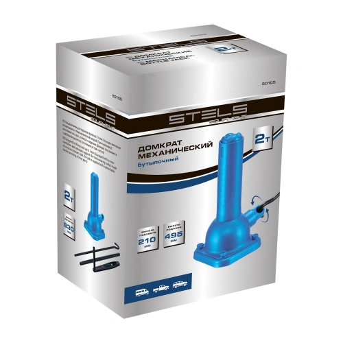Домкрат механический бутылочный, 2 т, h подъема 210-495 мм, домкрат, ручка Stels по ценам производителя в Санкт-Петербурге с доставкой по всей России
