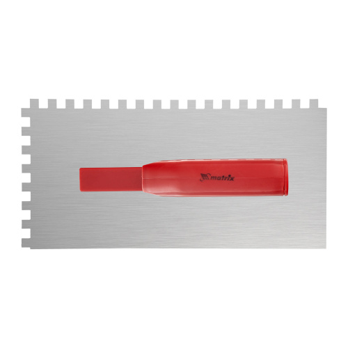 Гладилка стальная, 280 x 130 мм, зеркальная полировка, пластмастмассовая ручка, зуб 8 x 8 мм Matrix по ценам производителя в Санкт-Петербурге с доставкой по всей России