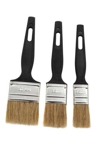 Набор кистей флейцевых 3 шт. (25 мм, 35 мм, 50 мм) натуральная щетина, пластиковая ручка Сибртех купить в Москве с доставкой по всей России | ProtosMarket.ru