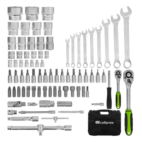 Набор инструмента, 1/2", 1/4", пластиковый кейс, 83 предмета Сибртех купить в Москве с доставкой по всей России | ProtosMarket.ru