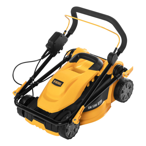 Газонокосилка электрическая GM-1200, 1200 Вт, ширина 32 см, 3 уровня, травосборник 25 л. Denzel купить в Москве с доставкой по всей России | ProtosMarket.ru