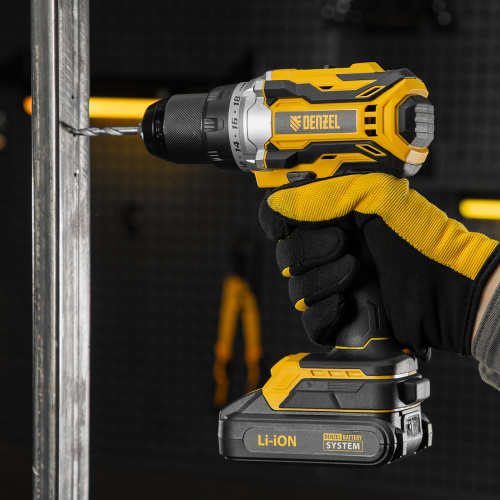 Дрель-шуруповерт аккумуляторная, бесщет. BLDL-18-02 Li-Ion, 18 В Denzel купить в Москве с доставкой по всей России | ProtosMarket.ru