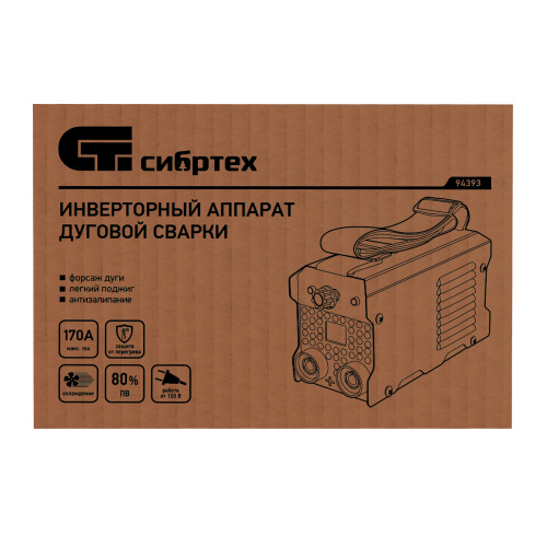 Инверторный аппарат дуговой сварки ИДС-170K, 170 А, ПВ 80%, диаметр электрода 1,6-3,2 мм Сибртех по ценам производителя в Санкт-Петербурге с доставкой по всей России