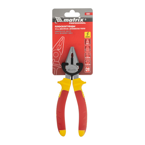 Плоскогубцы комбинированные, Insulated, 160 мм, двухкомпонентные рукоятки Matrix Professional купить в Москве с доставкой по всей России | ProtosMarket.ru