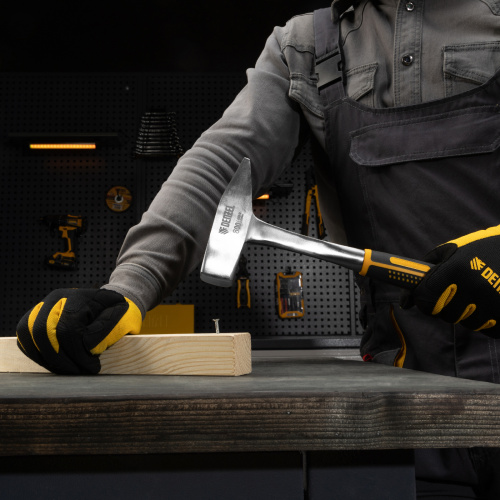 Молоток слесарный 800 г, цельнометаллический, двухкомпонентная рукоятка Denzel купить в Москве с доставкой по всей России | ProtosMarket.ru