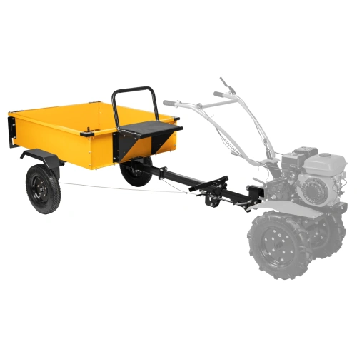 Прицеп для мотоблока TT-500, оцинк., груз. 500 кг, рег. сцепка, колеса 4.00-10, в упаковке Denzel по ценам производителя в Санкт-Петербурге с доставкой по всей России