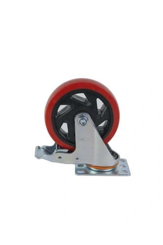 Колесо поворотное усиленное полиуретан SCBM 55 125 мм с тормозом купить в Москве с доставкой по всей России | ProtosMarket.ru