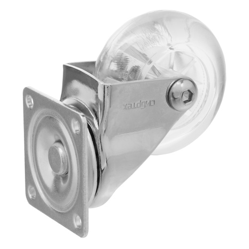 Колесо ПУ прозрачное поворотное d-50 мм, крепление платформенное Сибртех по ценам производителя в Санкт-Петербурге с доставкой по всей России