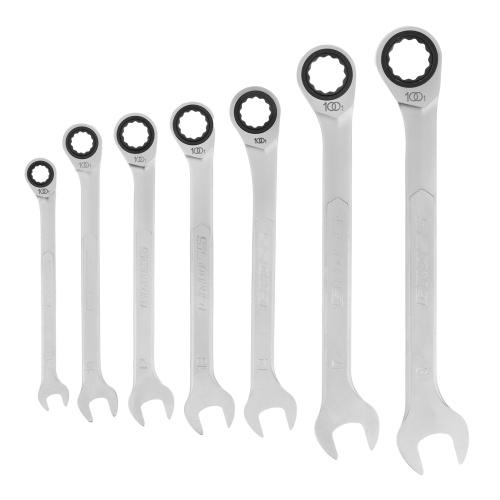 Набор ключей комбинированных трещоточных, количество зубьев 100, СRV, 7 шт, 8-19 мм Gross купить в Москве с доставкой по всей России | ProtosMarket.ru