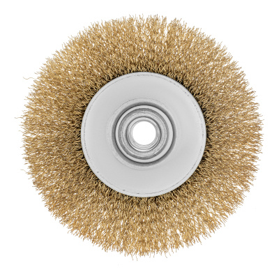 Щетка для УШМ, 115 мм, М14, "тарелка", латунированная витая проволока Matrix по ценам производителя в Санкт-Петербурге с доставкой по всей России