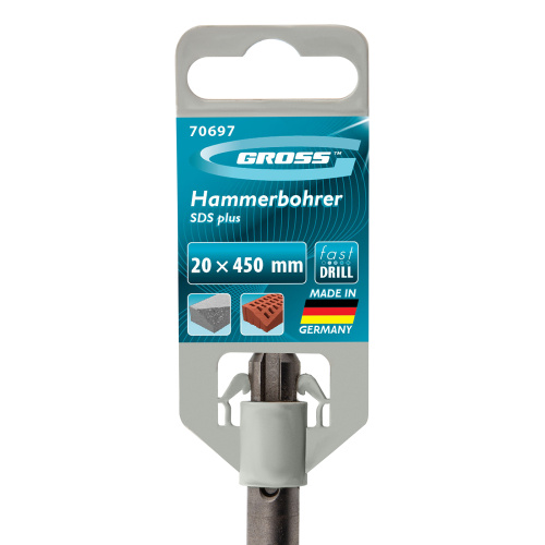 Бур по бетону Pro, 20 х 450 мм, SDS Plus Gross купить в Москве с доставкой по всей России | ProtosMarket.ru