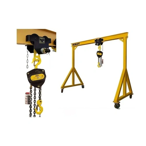 Мини-кран козловой МПУ OCALIFT 1т 2х2 метра мобильный ручной с талью СЕВЕР на каретке по ценам производителя в Санкт-Петербурге с доставкой по всей России