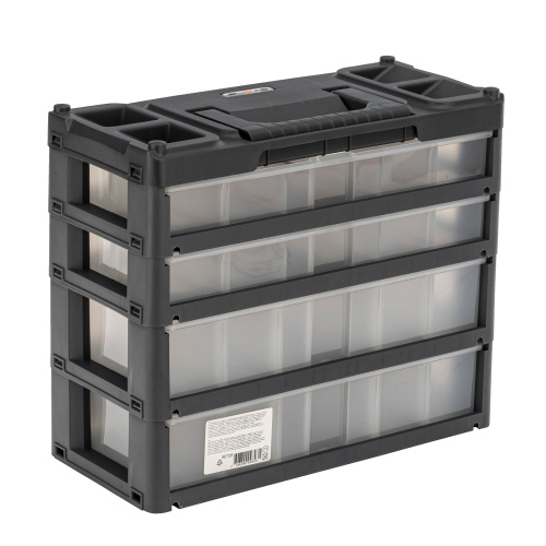 Органайзер для хранения с выдвижными лотками 310х150х260мм, 4 секции, пластик Stels купить в Москве с доставкой по всей России | ProtosMarket.ru