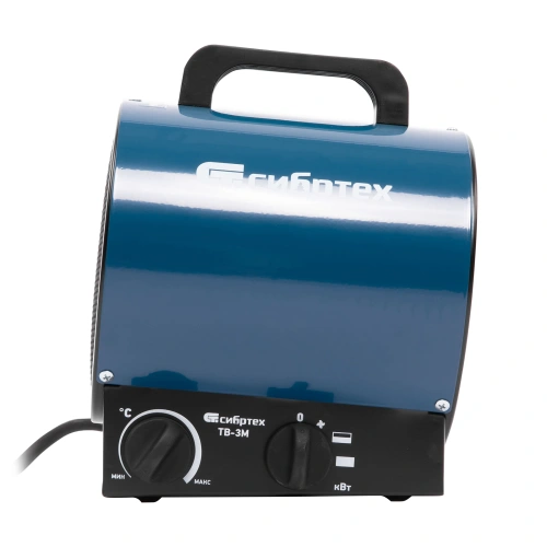 Тепловая пушка ТВ-3М (тепловентилятор), 230 В, 3 режима: вентилятор/1500 Вт /3000 Вт Сибртех по ценам производителя в Санкт-Петербурге с доставкой по всей России