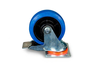 Колесо поворотное из эластичной резины MW150 150 мм с тормозом купить в Москве с доставкой по всей России | ProtosMarket.ru