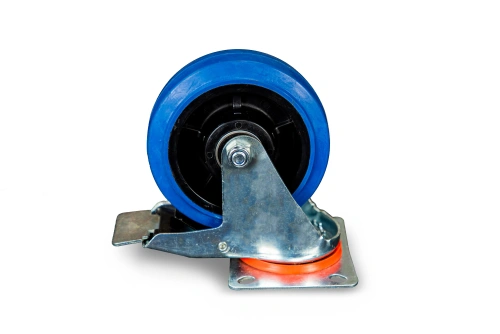 Колесо поворотное из эластичной резины MW150 150 мм с тормозом по ценам производителя в Санкт-Петербурге с доставкой по всей России