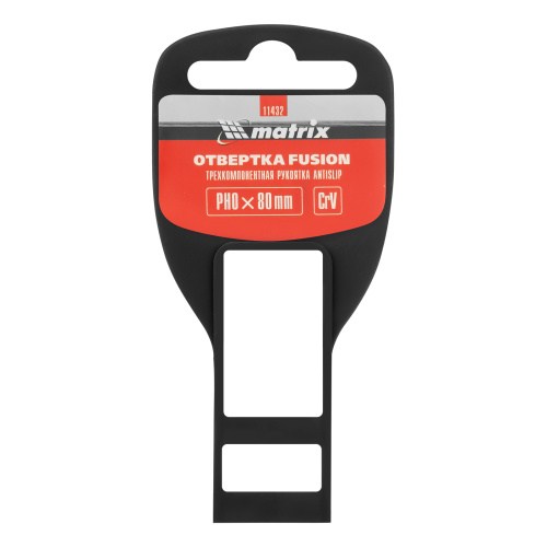 Отвертка Fusion, PH0 х 80 мм, CrV, трехкомпонентная рукоятка "Anti slip" Matrix по ценам производителя в Санкт-Петербурге с доставкой по всей России