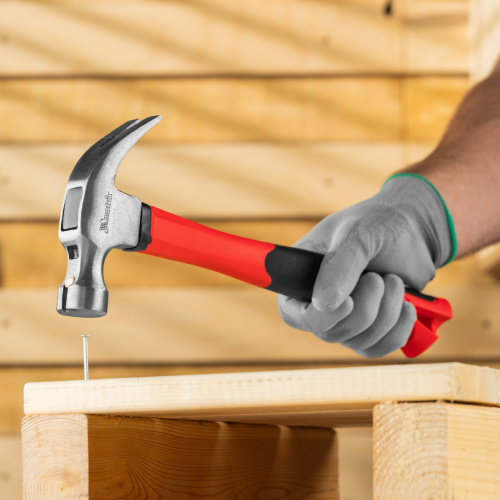 Молоток-гвоздодер optimal, 450 г, боек c магнитом, фибергласовая обрезиненная рукоятка Matrix купить в Москве с доставкой по всей России | ProtosMarket.ru