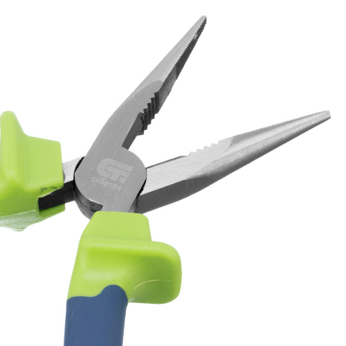 Длинногубцы прямые, 160 мм, двухкомпонентные рукоятки Сибртех по ценам производителя в Санкт-Петербурге с доставкой по всей России