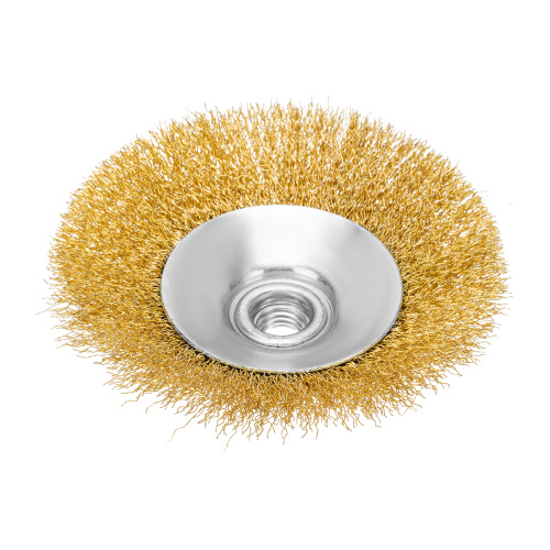 Щетка для УШМ, 125 мм, М14, "тарелка", латунированная витая проволока Matrix по ценам производителя в Санкт-Петербурге с доставкой по всей России
