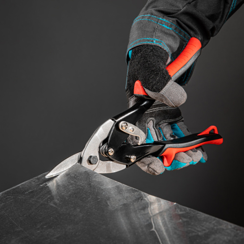 Ножницы по металлу, 250 мм, пряморежущие, для тонкого металла, обрезиненные рукоятки Matrix купить в Москве с доставкой по всей России | ProtosMarket.ru