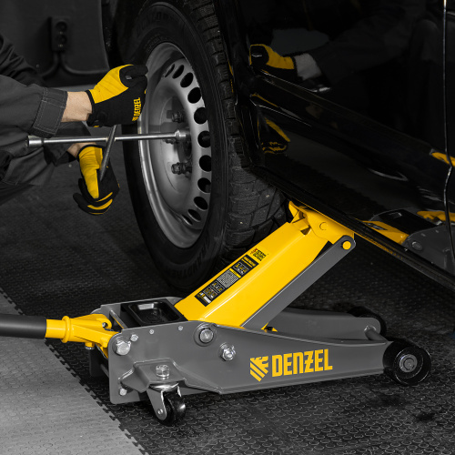 Домкрат гидравлический подкатной, 3 т, 125-470 мм, быстрый подъем, проф. Denzel по ценам производителя в Санкт-Петербурге с доставкой по всей России
