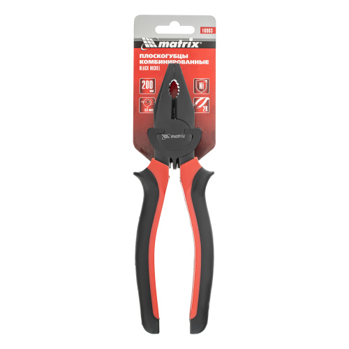Плоскогубцы комбинированные Black Nickel, 200 мм, двухкомпонентные рукоятки Matrix купить в Москве с доставкой по всей России | ProtosMarket.ru