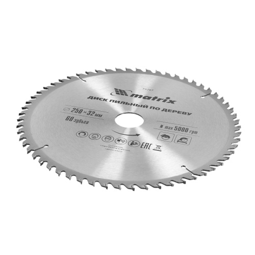 Пильный диск по дереву, 250 х 32 мм, 60 зубьев Matrix Professional купить в Москве с доставкой по всей России | ProtosMarket.ru