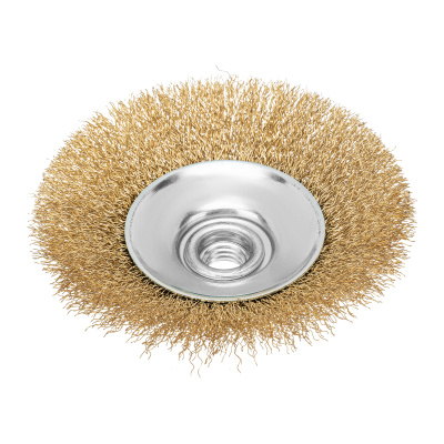 Щетка для УШМ, 115 мм, М14, "тарелка", латунированная витая проволока Matrix по ценам производителя в Санкт-Петербурге с доставкой по всей России