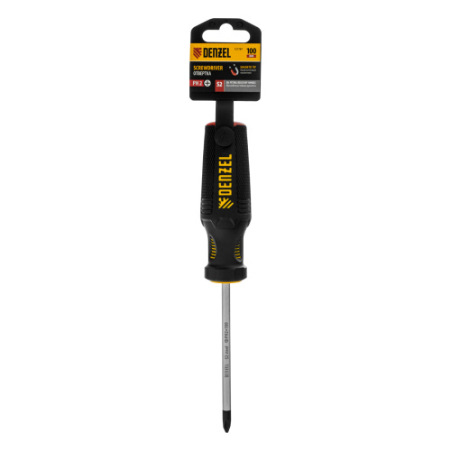 Отвертка, PH2х100 мм, S2, 3к рукоятка Denzel по ценам производителя в Санкт-Петербурге с доставкой по всей России