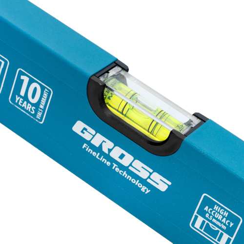 Уровень алюминиевый усиленный, 1800 мм, 3 глазка Gross купить в Москве с доставкой по всей России | ProtosMarket.ru