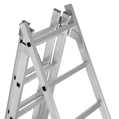 Лестница, 3 х 14 ступеней, алюминиевая, трехсекционная, Сибртех купить в Москве с доставкой по всей России | ProtosMarket.ru