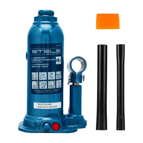 Домкрат гидравлический бутылочный, 4 т, h подъема 188-363 мм Stels по ценам производителя в Санкт-Петербурге с доставкой по всей России