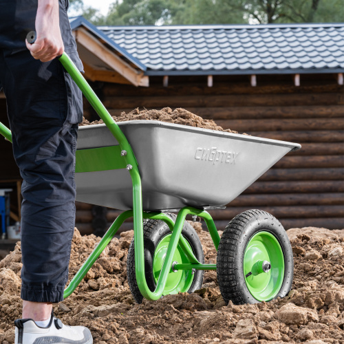 Тачка садовая, 2-х колесная, грузоподъемность 120 кг, объем 65 л Сибртех по ценам производителя в Санкт-Петербурге с доставкой по всей России