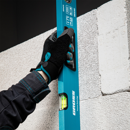 Уровень алюминиевый, 800 мм, усиленный с ударопрочными заглушками, рукоятки, 3 глазка Gross купить в Москве с доставкой по всей России | ProtosMarket.ru