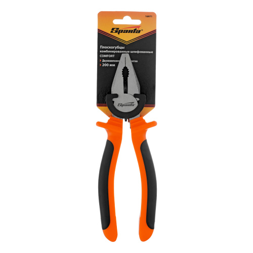 Плоскогубцы комбинированные Comfort, 200 мм, шлифованные, двухкомпонентные рукоятки Sparta купить в Москве с доставкой по всей России | ProtosMarket.ru