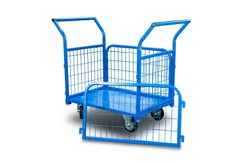 Тележка платформенная TOR ТП-6С (800х1200) с бортами из сетки и двумя ручками (колеса 160 мм) по ценам производителя в Санкт-Петербурге с доставкой по всей России