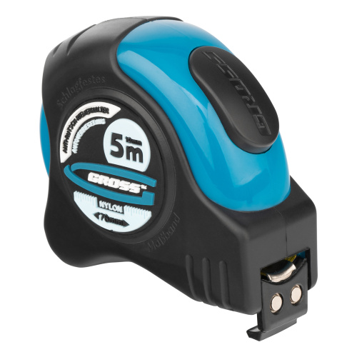 Рулетка "Schlagfest",5 м x 19 мм,магнитный обрезиненный зацеп,двусторонняя шкала,Нейлоновое покрытие,автоматическая фиксация Gross по ценам производителя в Санкт-Петербурге с доставкой по всей России