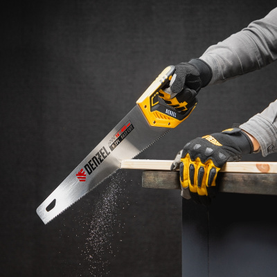 Ножовка по дереву, 400 мм, 9 TPI, зуб 3D, двухкомпонентная рукоятка Denzel купить в Москве с доставкой по всей России | ProtosMarket.ru