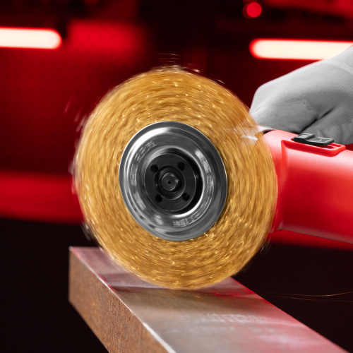 Щетка для УШМ, 150 мм, посадка 22.2 мм, плоская, латунированная витая проволока Matrix по ценам производителя в Санкт-Петербурге с доставкой по всей России