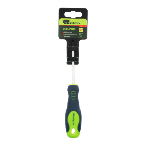 Отвертка, PZ1 х 80 мм, CrV, двухкомпонентная рукоятка Сибртех по ценам производителя в Санкт-Петербурге с доставкой по всей России