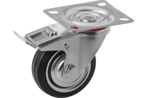 Колесо поворотное резина SCb 97 85 мм с тормозом (F) по ценам производителя в Санкт-Петербурге с доставкой по всей России