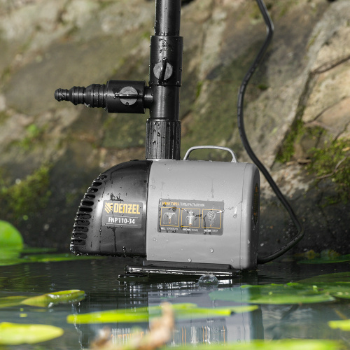 Насос фонтанный FNP110-34, 112 Вт, подъем 3,4 м, 3400 л/ч, колокольчик/каскад/гейзер Denzel по ценам производителя в Санкт-Петербурге с доставкой по всей России