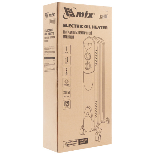 Масляный обогреватель MTX OCH-1000, 230 В, 1000 Вт MTX купить в Москве с доставкой по всей России | ProtosMarket.ru