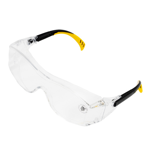 Очки защитные открытые, поликарбонатные, увеличенная прозрачная линза,  регулируемые дужки Denzel купить в Москве с доставкой по всей России | ProtosMarket.ru