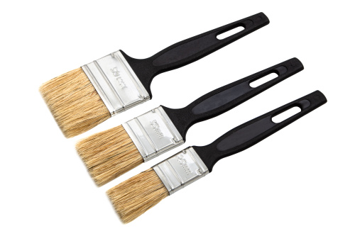 Набор кистей флейцевых 3 шт. (25 мм, 35 мм, 50 мм) натуральная щетина, пластиковая ручка Сибртех купить в Москве с доставкой по всей России | ProtosMarket.ru