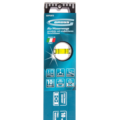 Уровень алюминиевый, 1200 мм, усиленный с ударопрочными заглушками, рукоятки, 3 глазка Gross купить в Москве с доставкой по всей России | ProtosMarket.ru