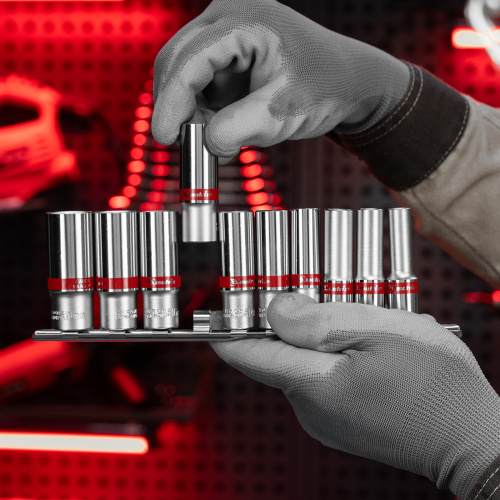 Набор удлиненных торцевых головок 3/8", 6 гранные, CrV, 8-19мм, 10 штук Matrix купить в Москве с доставкой по всей России | ProtosMarket.ru