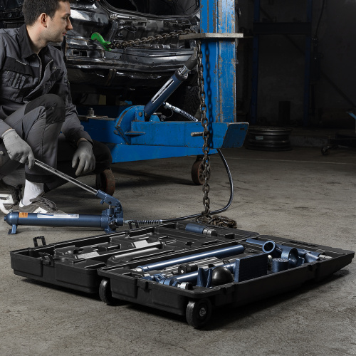 Растяжка гидравлическая, 10 т, набор из 17 предметов, 7 сменных насадок, в пластиковом кейсе на колесах Stels купить в Москве с доставкой по всей России | ProtosMarket.ru